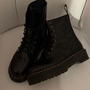 Dr. Martens Jadon Combat Boots with Yellow Stitching